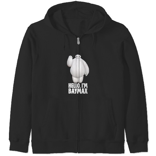 Disneyss Big Hero 6 Hello I'm Baymax Cute Portrait Zip Hoodies