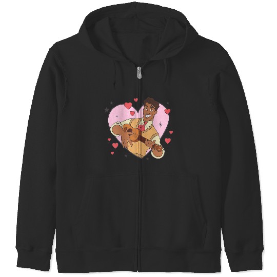 Disneyss The Princess And The Frog Valentine's Day Naveen Logo Zip Hoodies