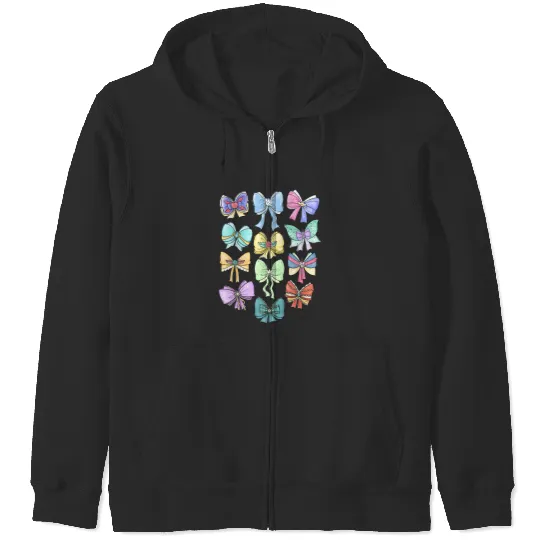 Disney Princess Cute Ribbons And Bows Pastel Colors Logo Zip Hoodies