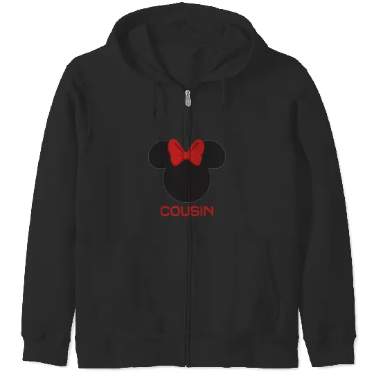 Disney Minnie Mouse Red Bow Icon Cousin Family Zip Hoodies