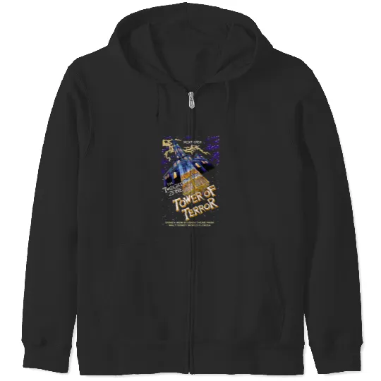 Vintage Tower Of Terror Zip Hoodies, Disney Rides Zip Hoodies, Disneyworld Disney Zip Hoodies, Hollywood Studios Zip Hoodies