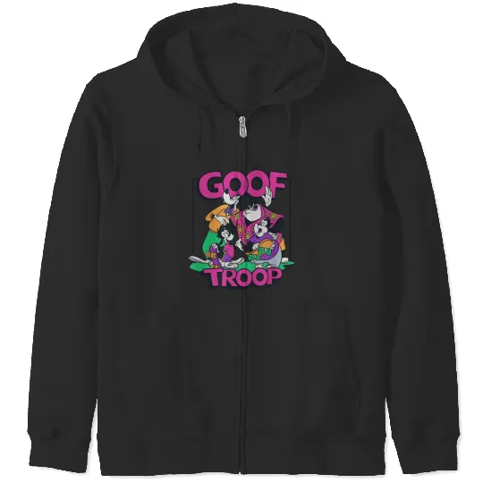 Disneyss A Goofy Movie Goof Troop Neon Group shots Portrait Zip Hoodies