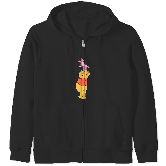 Disneyss Winnie The Pooh Piglet True Friends Portrait Zip Hoodies