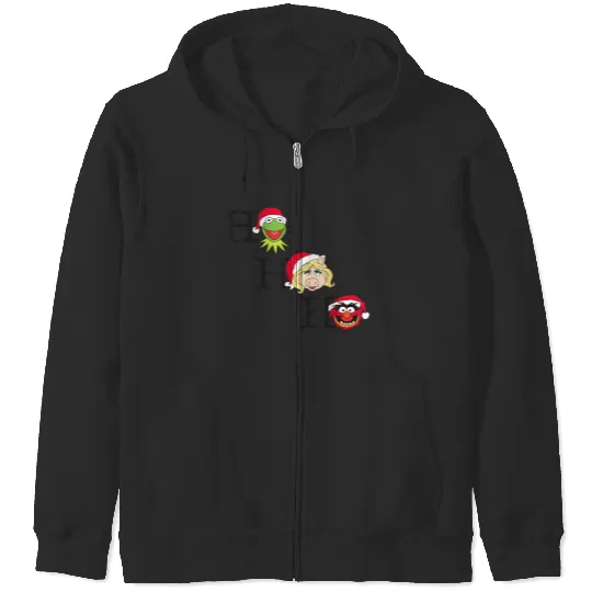 Disneyss Muppets Kermit Miss Piggy And Animal Holiday Zip Hoodies