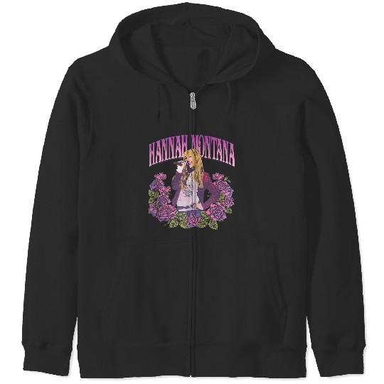 Discover Disneyss Hannah Montana Iconic Popstar Floral Big Chest Frame Zip Hoodies