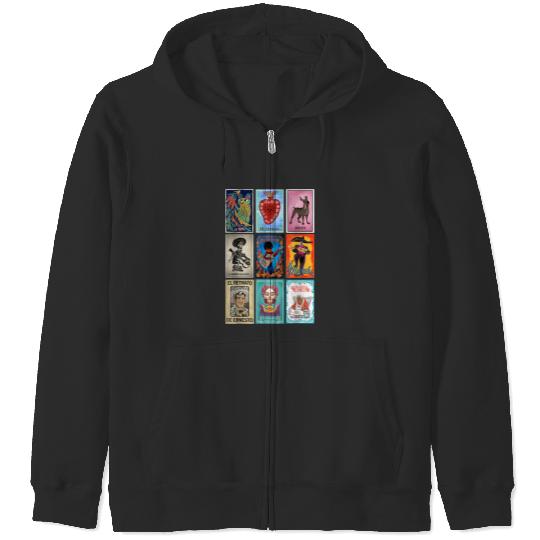 Disney Pixar-Pixar Coco Epic Loteria Cards Big Chest Retro Logo Zip Hoodies