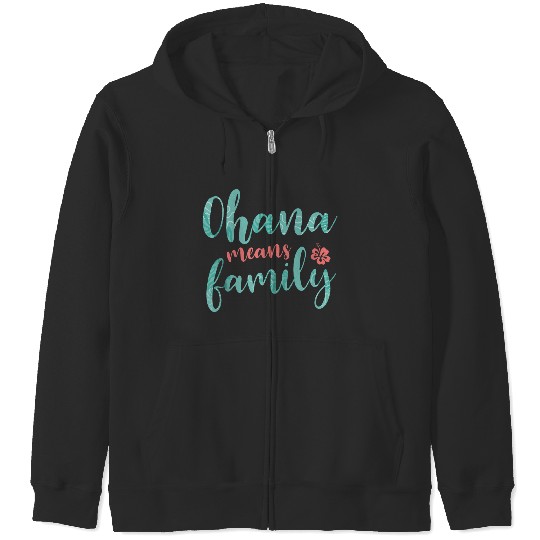 Disneyss Lilo Stitch Ohana Means Family Zip Hoodies