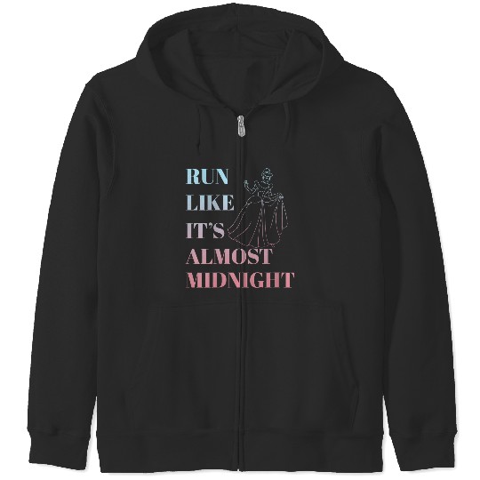 Disneyss Cinde Run Like It Almost Midnight Text Zip Hoodies