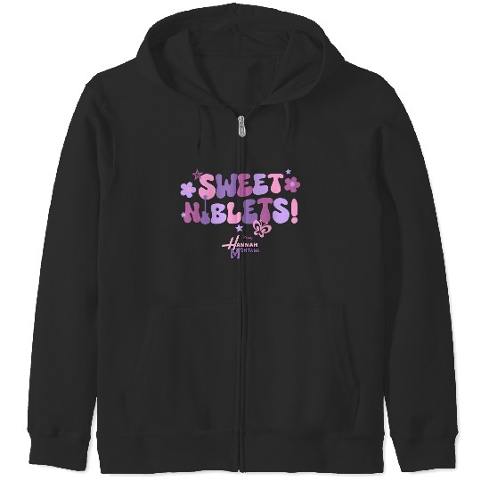 Discover Disney Hannah Montana Sweet Niblets Floral Chest Text Logo Zip Hoodies