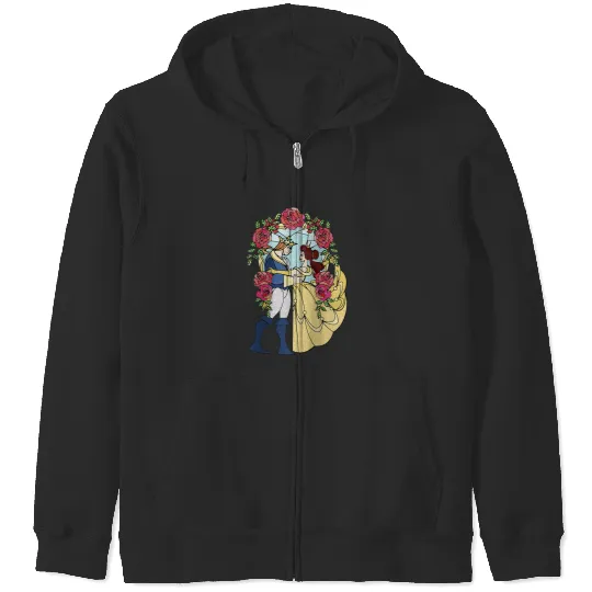 Disneyss Beauty And The Beast Belle And Beast Stained Glass Zip Hoodies