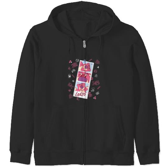 Disney And Pixarss Toy Story Lotso Fluffy Cute Photo Strip Zip Hoodies
