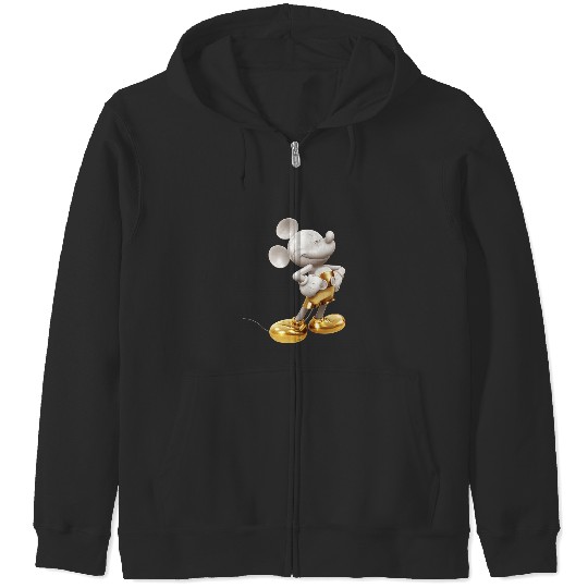 Discover Disney Gold Mickey Mouse PoseShort Sleeve Zip Hoodies