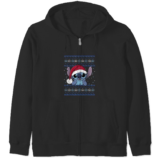 Discover Disney Lilo & Stitch Christmas Stitch Ugly Sweater Style T-Shirt Zip Hoodies