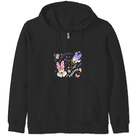 Discover Disney Mickey And Friends Minnie & Daisy Besties Forever Zip Hoodies