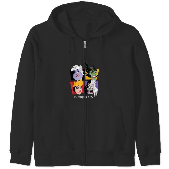 Discover Disney Villains Ew Valentines Day Grid Zip Hoodies