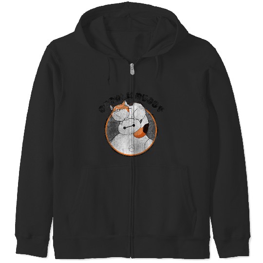 Disneyss Big Hero 6 Baymax Mochi Cuddle Buddy Distressed Zip Hoodies