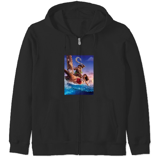 Discover Disney Moana 2 Ocean Adventure  Movie Teaser Poster Zip Hoodies