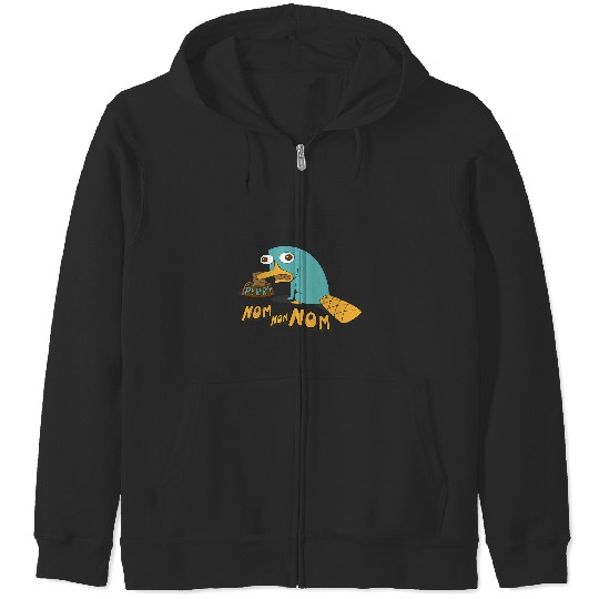 Disney Phineas And Ferb Perry The Platypus Nom Nom Nom Zip Hoodies