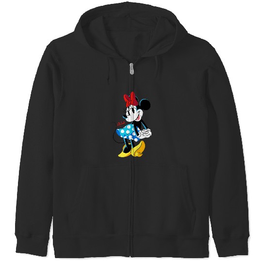 Disney Minnie Mouse Polka-Dot Skirt Cute Retro  Pose Zip Hoodies