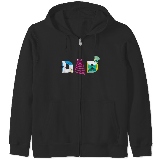 Discover Disney Alice In Wonderland Fathers Day Birthday Best Dad Zip Hoodies