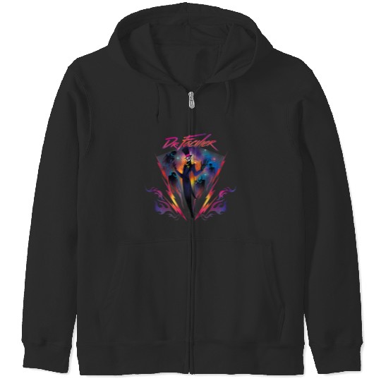 Disneyss Villains Dr Facilier 90s Rock Band Neon Zip Hoodies