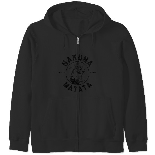 Disneyss Lion King Timon Pumbaa Hakuna Mata Graphic Zip Hoodies