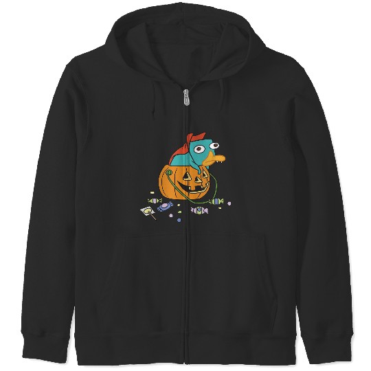 Disney Phineas And Ferb Halloween 2024 Vampire Perry The Platypus Zip Hoodies