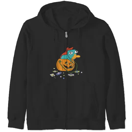 Disney Phineas And Ferb Halloween 2024 Vampire Perry The Platypus Zip Hoodies