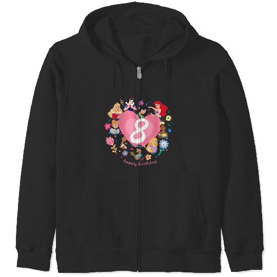 Discover Disney Princess Heart 8 Years Old Happy Eighth Birthday Zip Hoodies