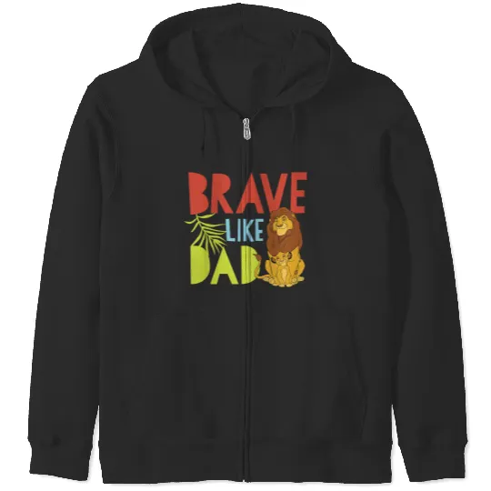 Kids Disneyss The Lion King Mufasa And Simba Bravesss Like Dad Zip Hoodies