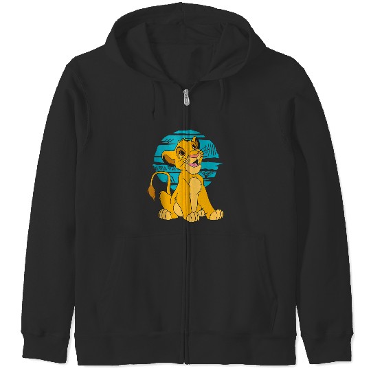 Discover Disneyss The Lion King Young Simba Happy Blue Retro Zip Hoodies
