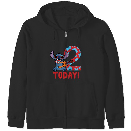 Discover Kids Disney Lilo Stitch Tropical Birthday 2 Years Old Today Zip Hoodies