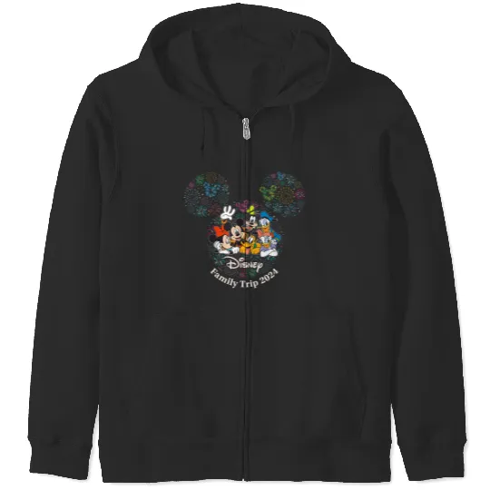 Discover Disney Mickey Friends Fireworks Vacation Family Trip 2024 Zip Hoodies