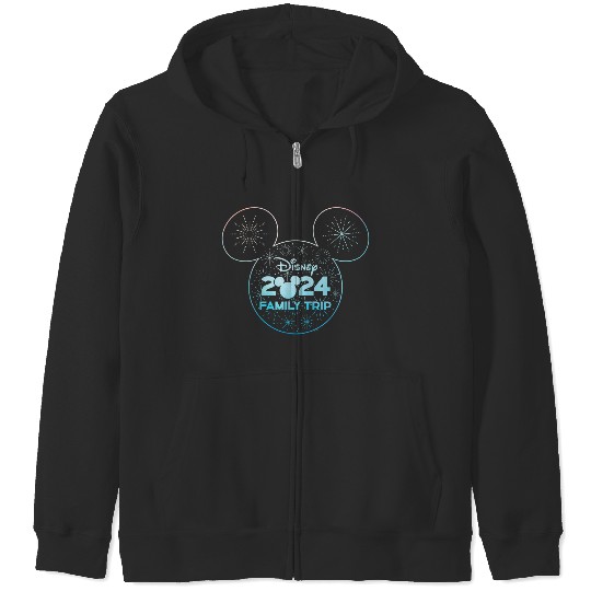 Discover Disney Mickey Mouse Icon Fireworks Vacation Family Trip 2024 Zip Hoodies