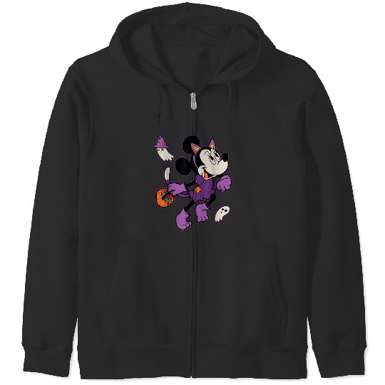 Discover Disney Minnie Mouse In Cat Costume Spooky Cute Halloween 2024 Zip Hoodies