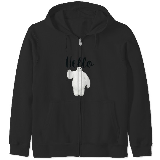 Disneyss Big Hero 6 Baymax Wave Hello Graphic Zip Hoodies