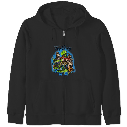 Disney Pixar Toy Story Airbrush  Style Group Poster Zip Hoodies