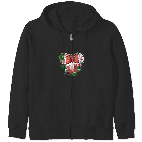 Minnie Mouse Christmas Zip Hoodies, Disney Christmas, Minnie Head Christmas Zip Hoodies