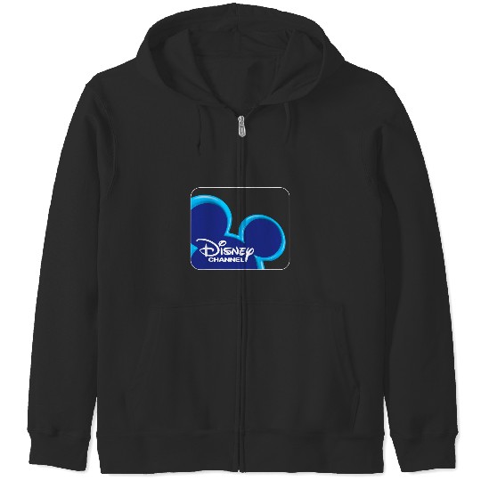 Disney Channel  Mickey Mouse Blue Retro 2000s Logo Zip Hoodies