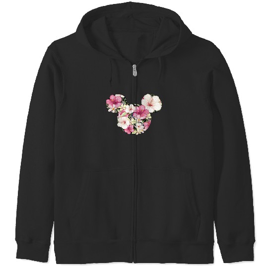 Discover Disney Mickey And Friends Tropical Floral Print Zip Hoodies