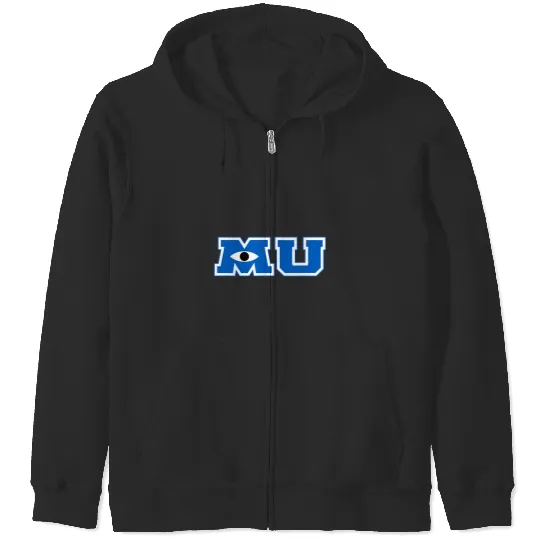 Disney Pixar Monsters University Iconic Big Chest Text Logo Zip Hoodies