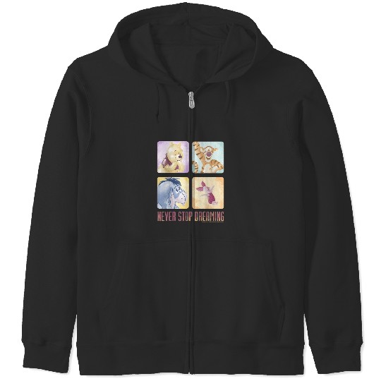 Disney Winnie The Pooh Group Shot Never Stop Dre Zip Hoodies