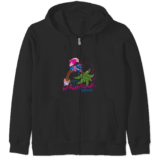 Disney 100 Stitch in Costume Cheshire Cat Wonderland Welcome Zip Hoodies