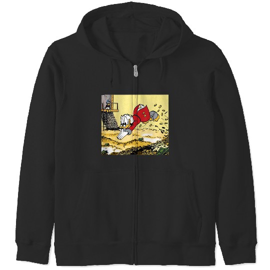 Disneyss Ducktales Scrooge Mcduck Swimming In Cash Zip Hoodies