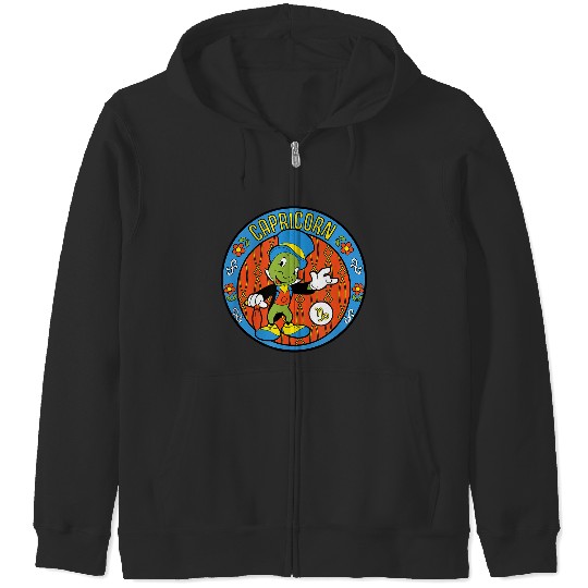 Disneyss Pinocchio Jiminy Cricket Zodiac Capricorn Zip Hoodies