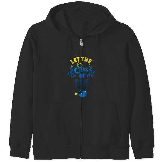 Disneyss Pixars Finding Dory Let The Sea Be Your Guide Logo Zip Hoodies