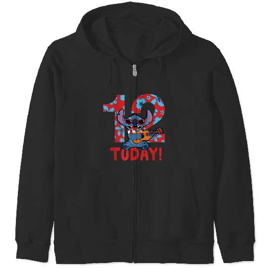 Disney Lilo Stitch Tropical Birthday 12 Years Old Today Zip Hoodies
