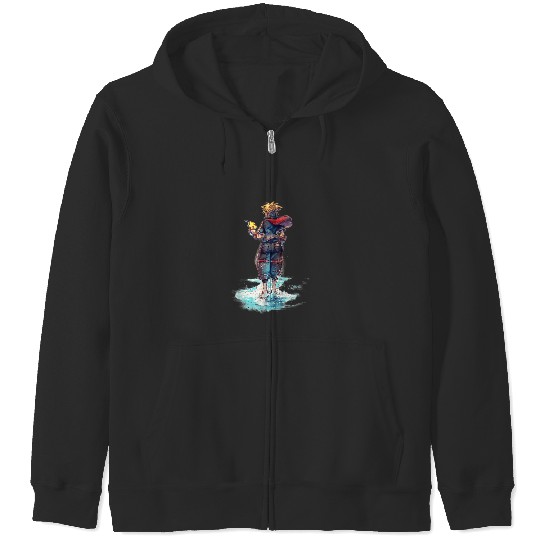 Disney Kingdom Hearts Sora Keyblade Hero Faded S Zip Hoodies