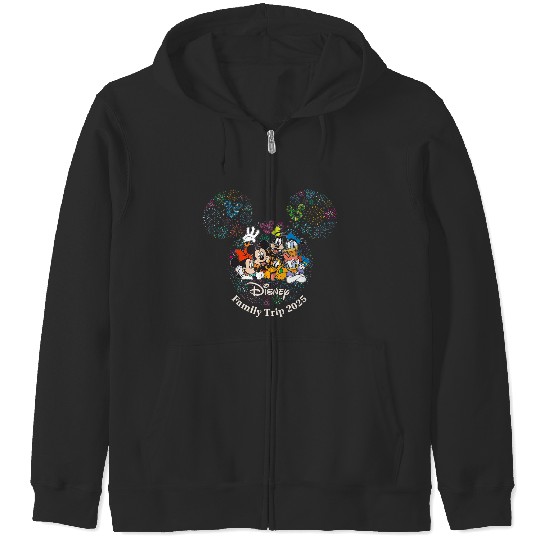 Disney Mickey Friends Fireworks Vacation Family Trip 2025 Zip Hoodies