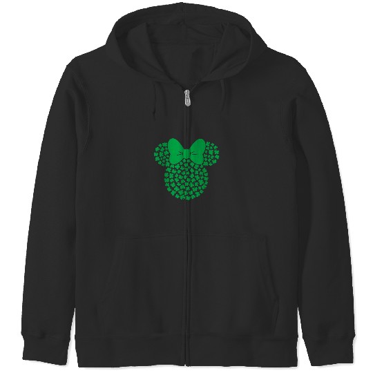Disney Minnie Mouse Icon Green Shamrocks St Patr Zip Hoodies